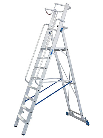 KRAUSE Stabilo drabina z platformą i barierkami 8 stopni + rolki